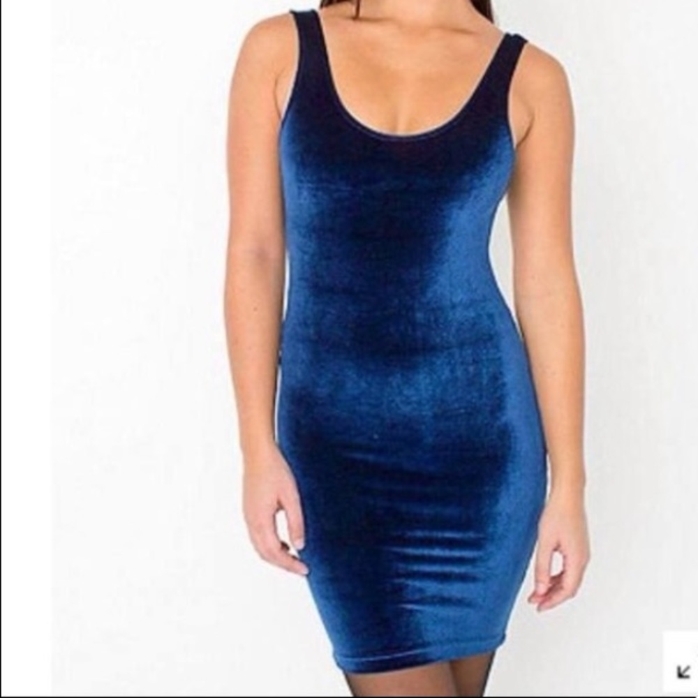 AA blue velvet mini dress 👗